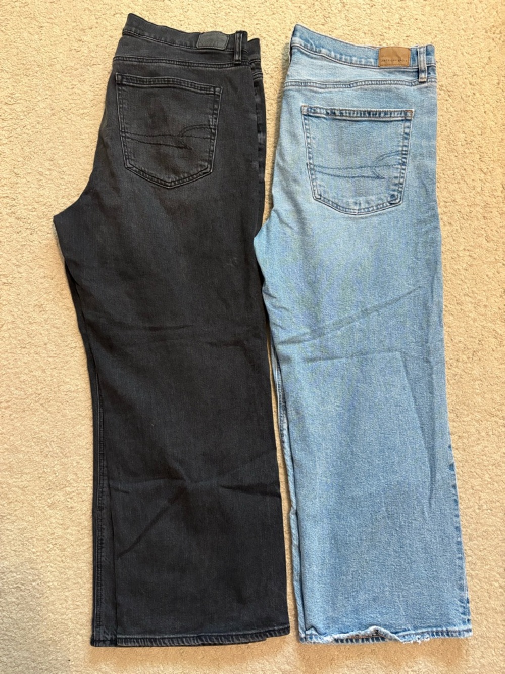 2 pairs of American Eagle AE Strigid High-Waisted
Stovepipe Jeans